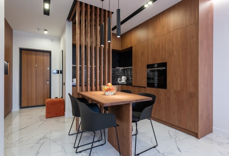 Architectural floor plan and 3D design concept for home remodeling project