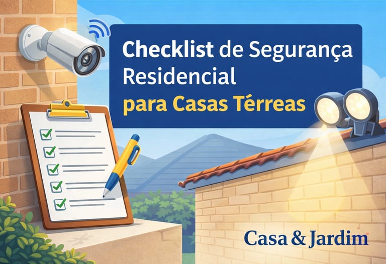 checklist de segurança residencial com câmera e iluminação externa