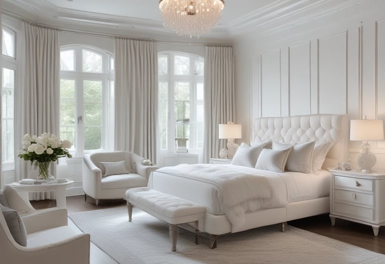 Stylish living room with minimalistic furniture and natural light