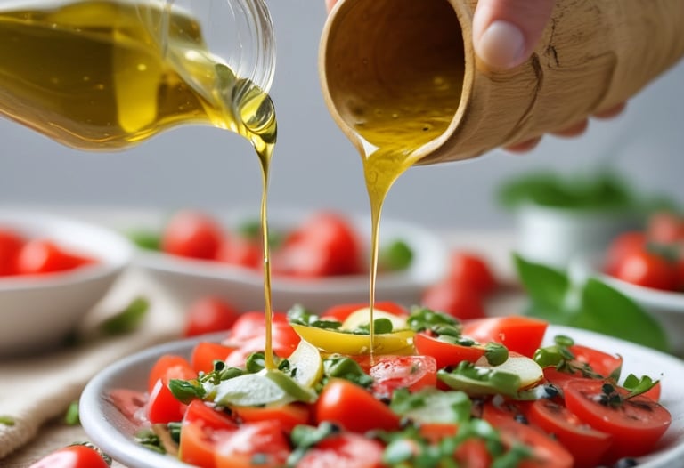 Bottles of Italian olive oil displayed on a market stall