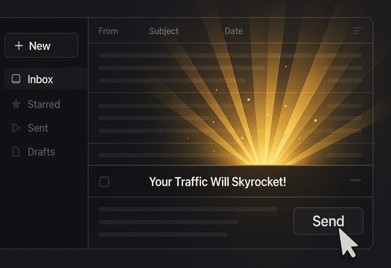 High-impact email marketing campaign with glowing open-rate success