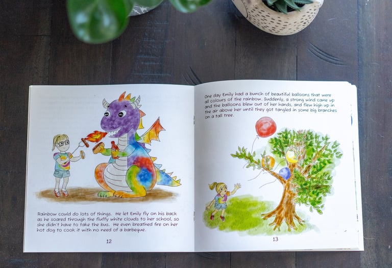 The rainbow Dragon in side pages