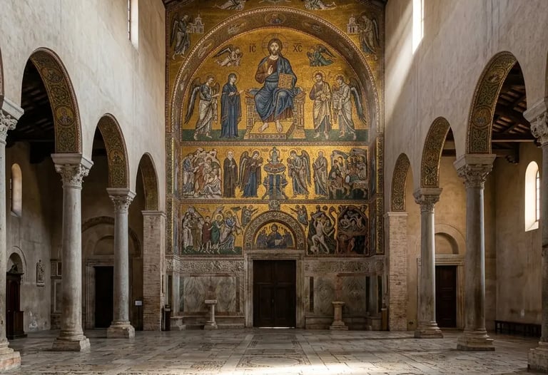 Byzantine Last Judgment gold mosaic inside Cathedral of Santa Maria Assunta Torcello