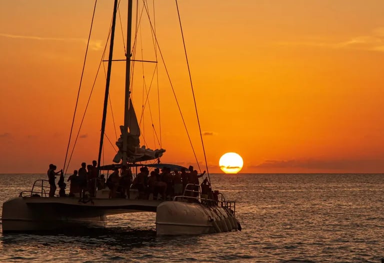 Private luxury yacht cruising through Bacuit Bay, El Nido.