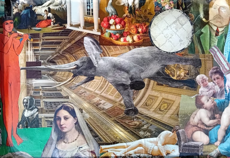 collage sur plateau ateliers créatifs terres de papiers