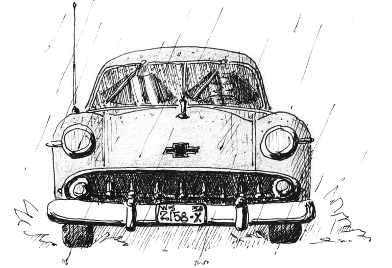 Ralph Murre's sketch of a vintage Chevy.