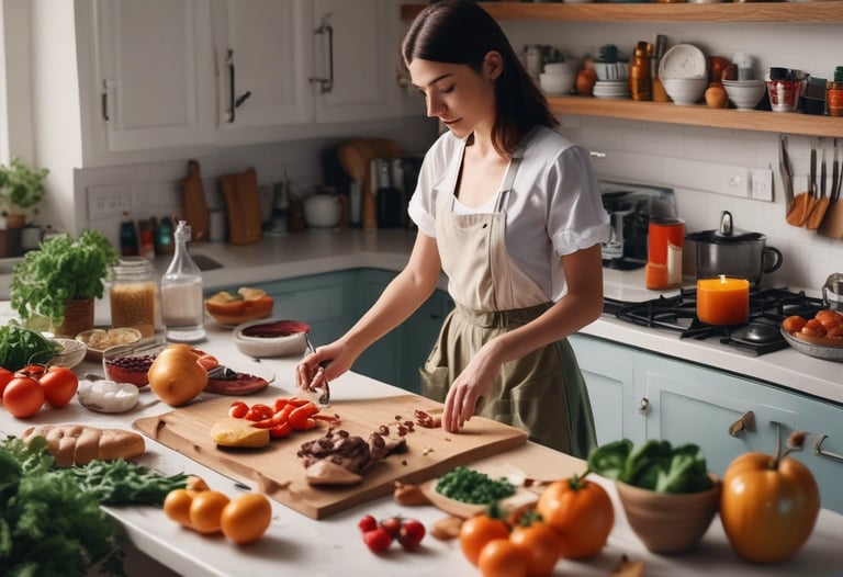 A simple, elegant plate of quick and effective homemade dishes ready to serve.