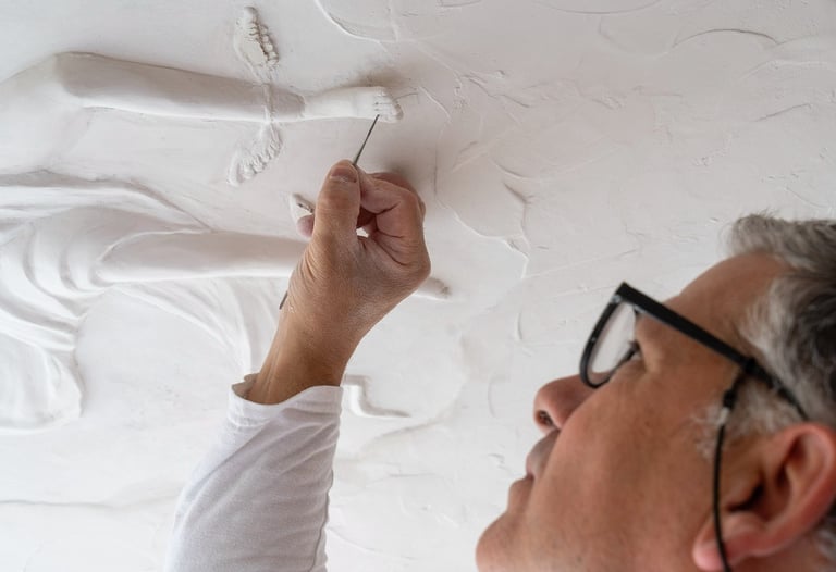 Ornamenten plafond restaureren 