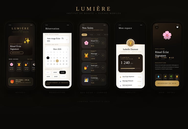 développement d'application d'institut de beauté