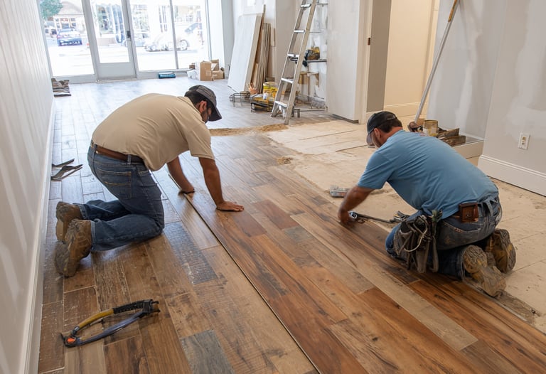 Professional vinyl plank installation by Next Floors LLC certified installer in Richmond