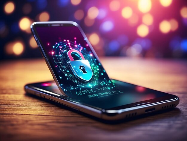 imagem mostra um celular destacando a importância da blindagem de dados