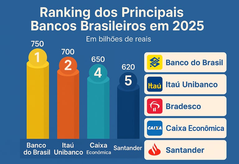 imagem mostraum gráfico do ranking dos principais Bancos brasileiros.