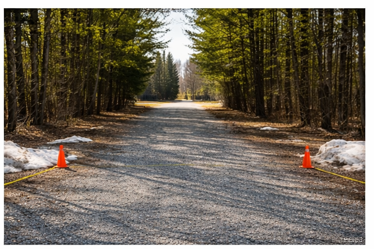 setup delivery spot for shipping container, prepped for drop off