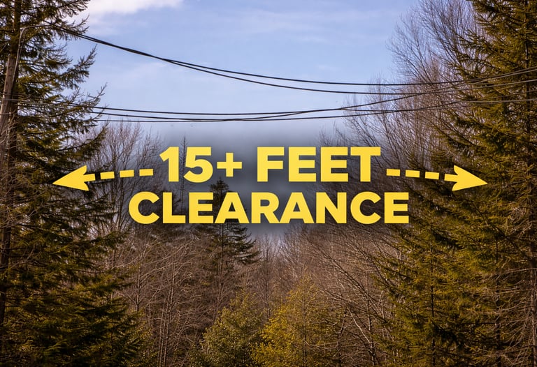 clearance needed for us to drop off shipping container, prevents hitting overhanging wires