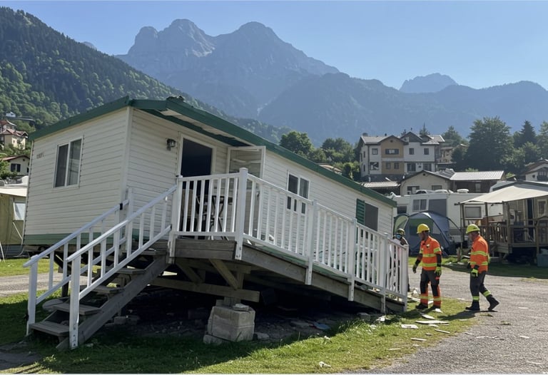 bungalow destruido a causa de falta de nivelacion