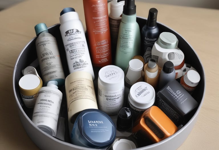 Man applying skincare product with a calm expression in a modern bathroom