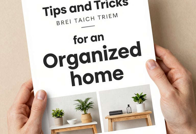 Budget-Friendly Home Tips - Hands holding a home organization guide