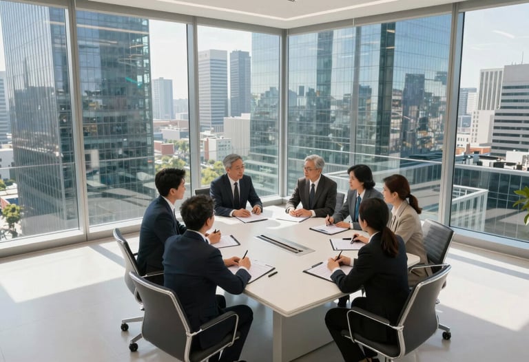 Business team discussing strategy and decision-making for B2B lead generation