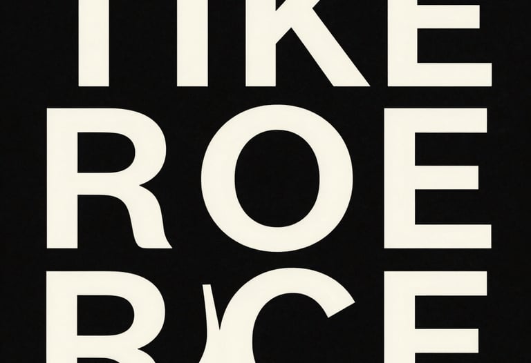 Clean and elegant typographic poster design featuring bold off-white fonts on a matte black background, studio lighting, premium paper texture.