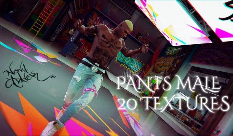 a man in jeans and jeans standing in front of a building