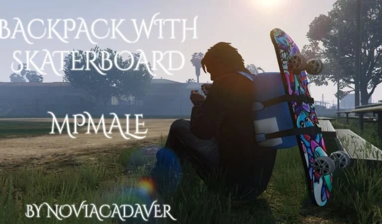 a man sitting on a bench with a skateboard