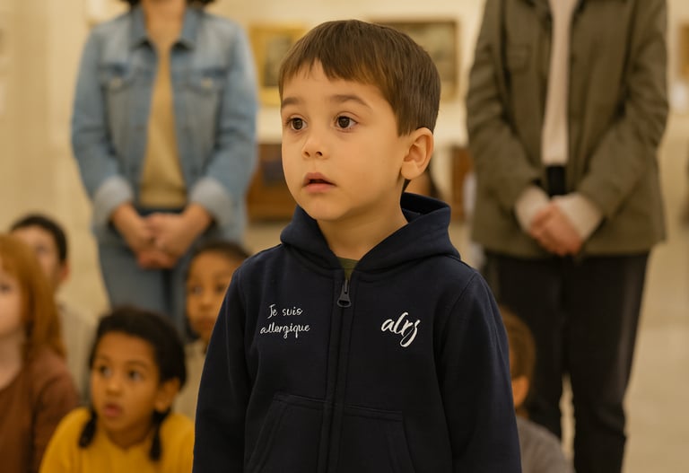 ennfant ayant un PAI dans un musée avec sa classe