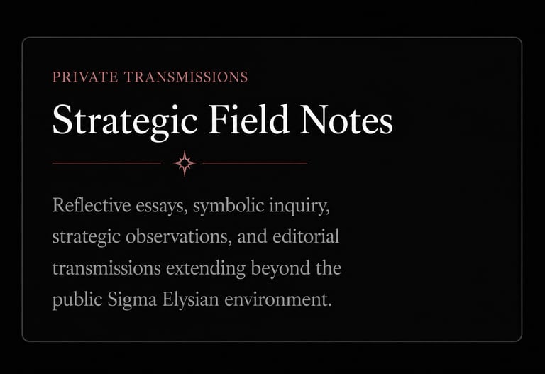 STRATEGIC FIELD NOTES