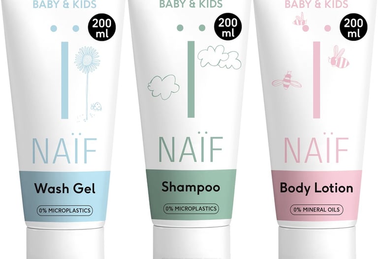 Naïf Baby startset met natuurlijke verzorgingsproducten zonder microplastics