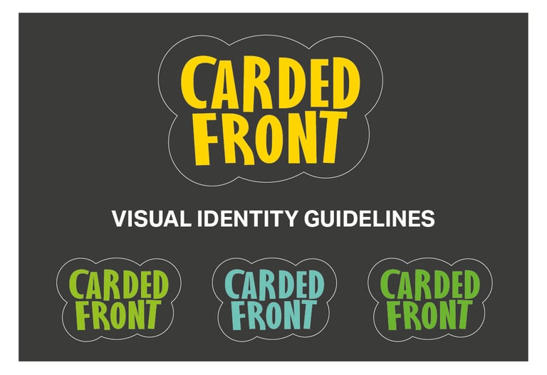 Carded front visual identity guidlines designed by city walls design