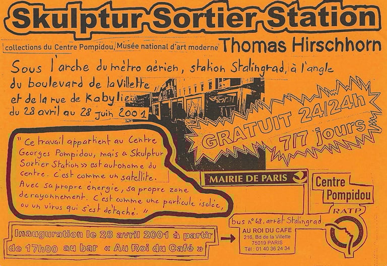 Invitation vernissage de "Skulptur Sortier Station". Photo Atelier T.Hirschhorn © T.Hirschhorn/ADAGP