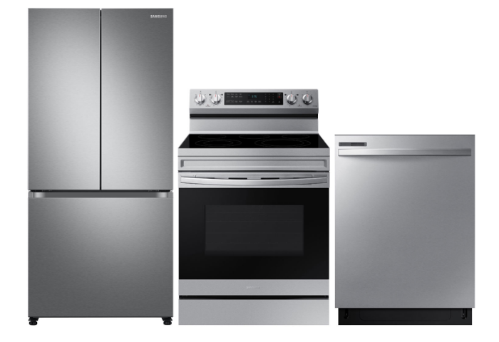 Stainless steel appliances: fridge, stove and dishwashe