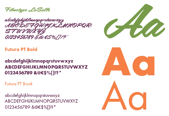 Brand typography including letters, numbers, and special characters in uppercase and lowercase.