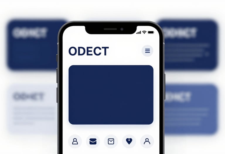 A sleek, modern mobile application mockup displayed on a high-resolution phone screen. The interface design is clean and professional, featuring #0D1B2A and #415A77 accents.