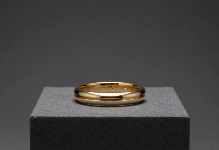 Minimalist editorial shot of high-end jewelry on a dark gray pedestal with professional lighting and a sophisticated aesthetic. International / Professional.