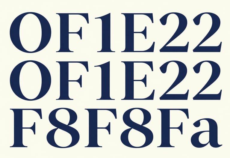 Close-up of a high-end typography specimen showing the details of a custom serif font. Strategic use of #0F1E2E on #F8F8F4 background.