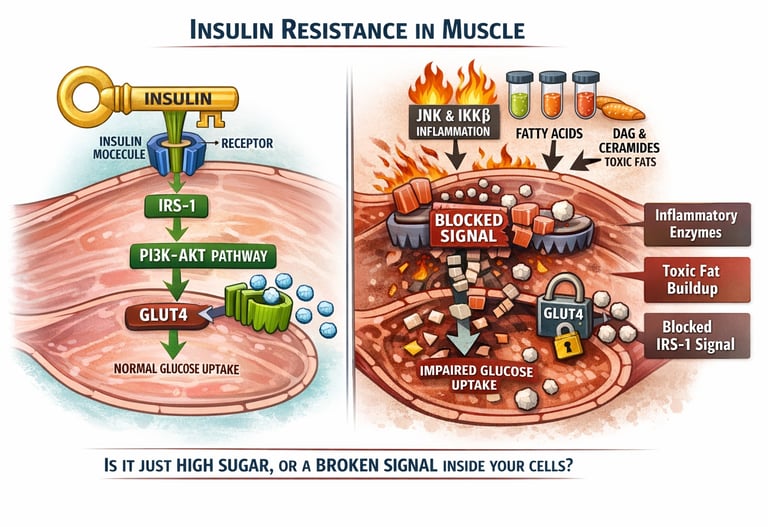 Beyond the Pancreas: The Hidden Insulin Signaling Failure Driving Muscle Insulin Resistance