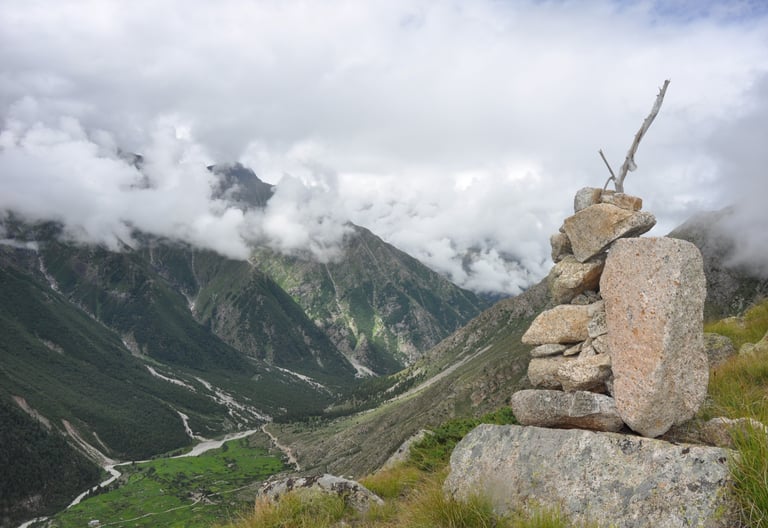 on the slopes of Kinnaur Kailash, Sangla Valley, Himachl Pradesh, India
