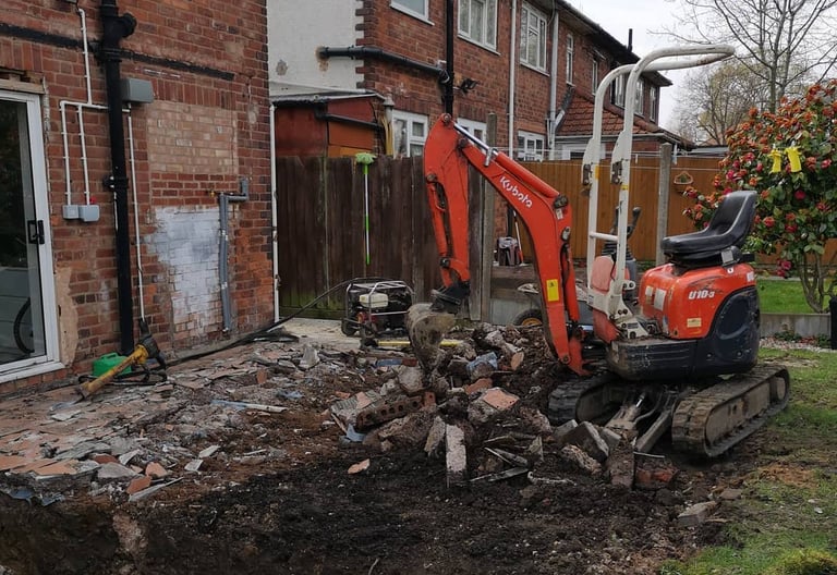 Digger hire for home extension project in Dudley