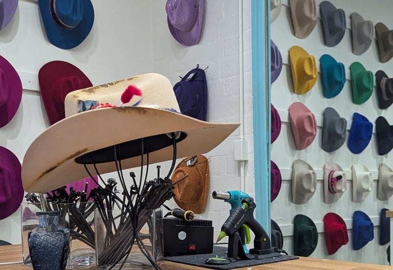Create a custom cowboy hat design station