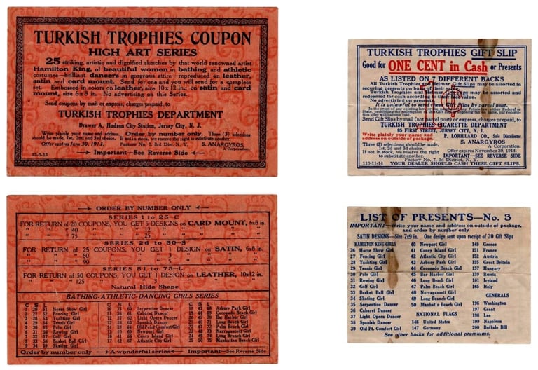 Turkish Trophies Tobacco Redemption Coupons Sports Cards & Silks