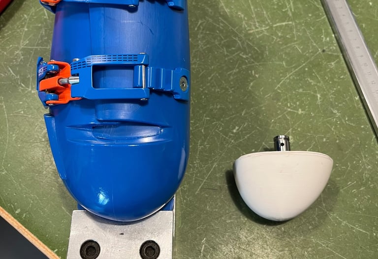Deformation en longueur d'une chaussure de ski