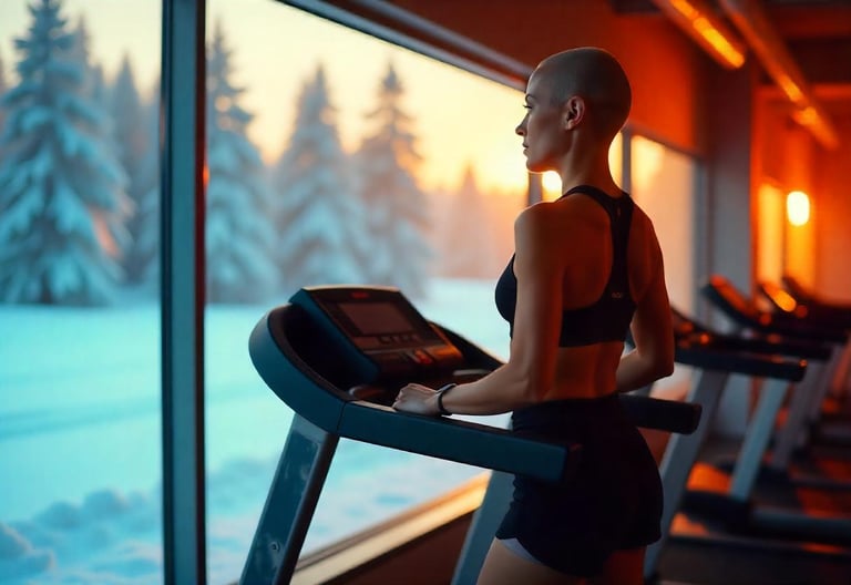 a lady walking on a treadmill for weight loss