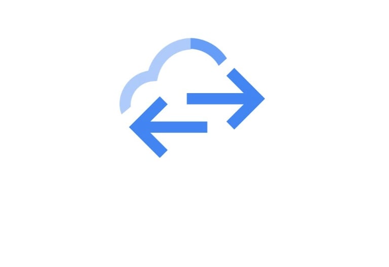 a cloud computing cloud computing logo with arrows