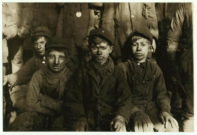 "Group of Breaker boy." Photo by Lewis Wickes Hines, 1911.