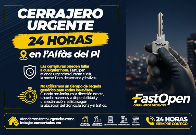 cerrajero urgente 24 horas en alfas del pi