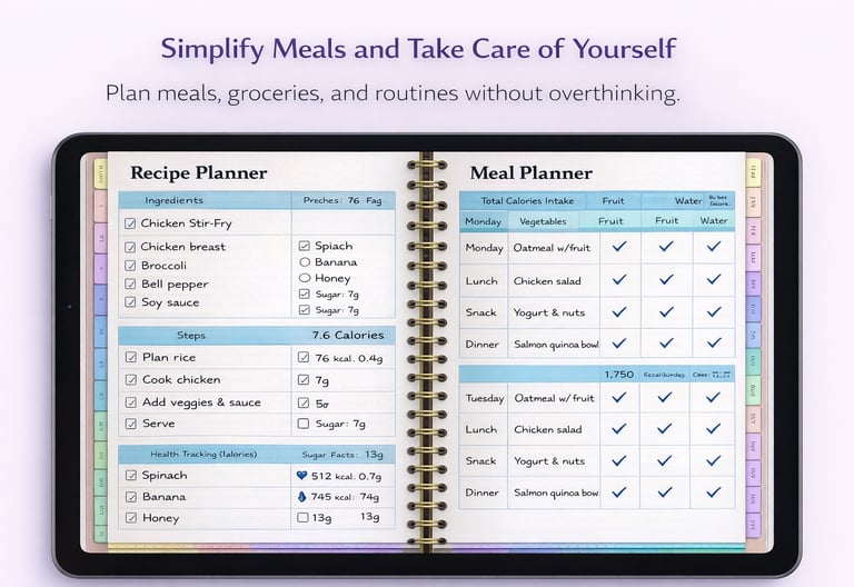 Recipe planner and meal planner