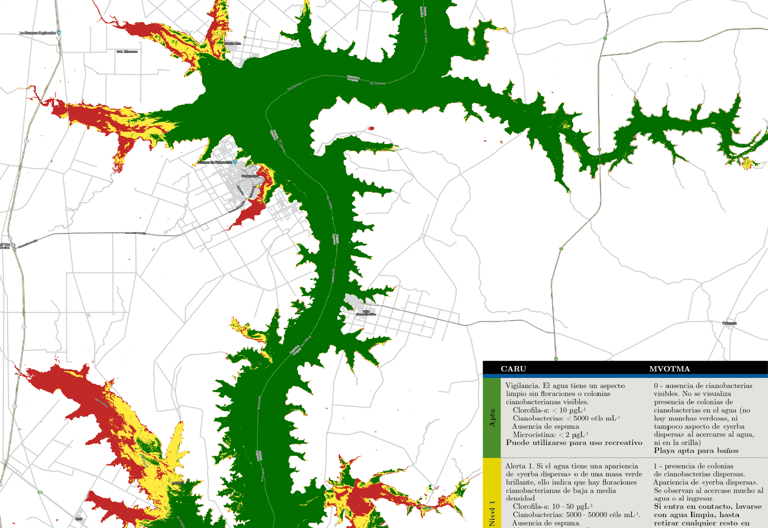 ciano semáforo satelital - Alertas Tempranas Cianobacterias