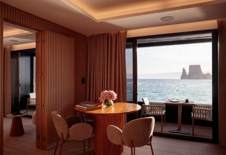 Interior suite on a luxury Galapagos yacht