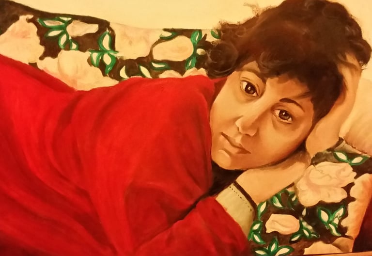 dipinto di donna distesa