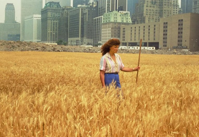 Agnes denes wheatfield a confrontation sustainable gallery merken magazine merkenmagazine